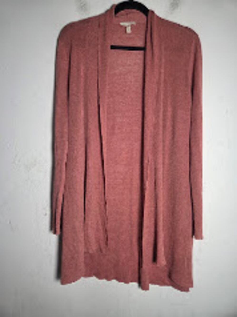 Eileen Fisher Maueve Pink Organic Cotton Long Lines Open Knit Cardigan Small